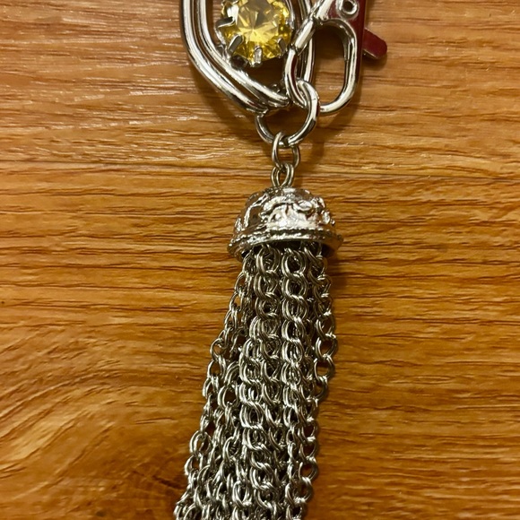 White House Black Market Chain Woman Lg belt Yellow gems Chain tassel No flaws - Picture 10 of 14